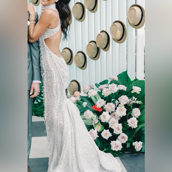 Custom Pearl and Sequin open back - Picture 3 of 5